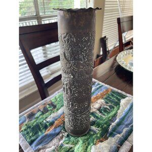 Trench Art WWI Eagle With Stars Clutching A Rheims Shield 1918 75mm Shell